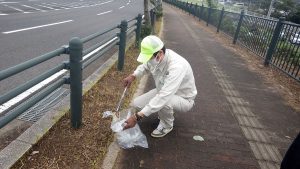 道路清掃　相浦棚方線周辺（2021年9月18日）